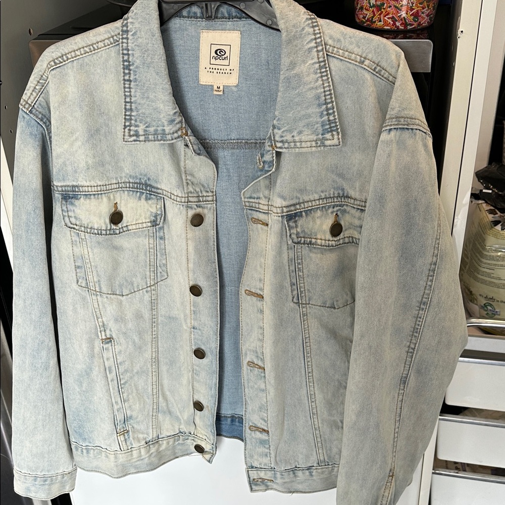 Light Wash Denim Jacket by Ripcurl - Pale Blue new fits large oversized